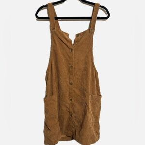 Medium Brown corduroy overall dress